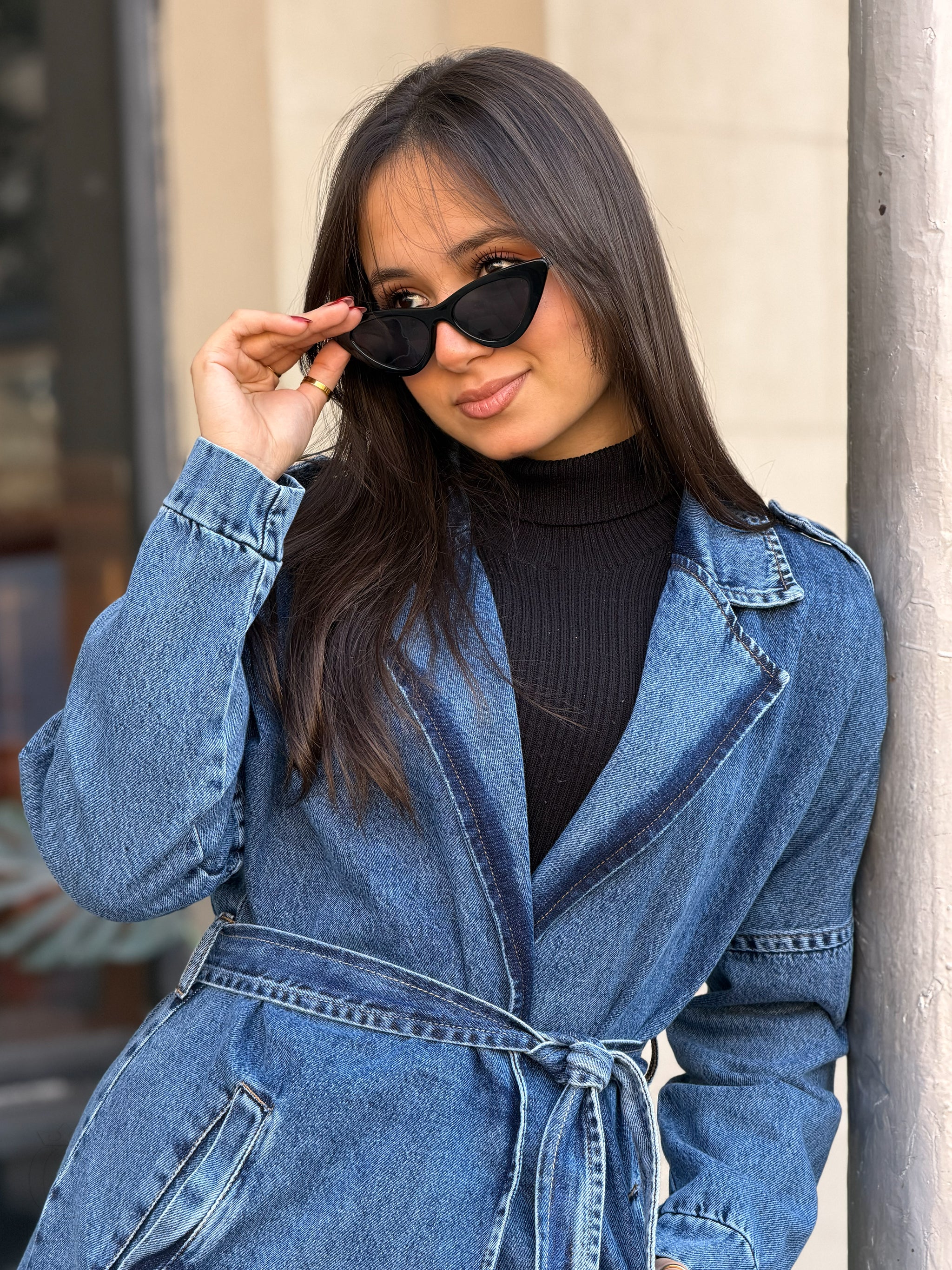 Blue Urban Trench Coat - Deep Blue