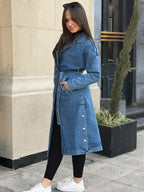 Blue Urban Trench Coat - Deep Blue