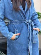 Blue Urban Trench Coat - Deep Blue