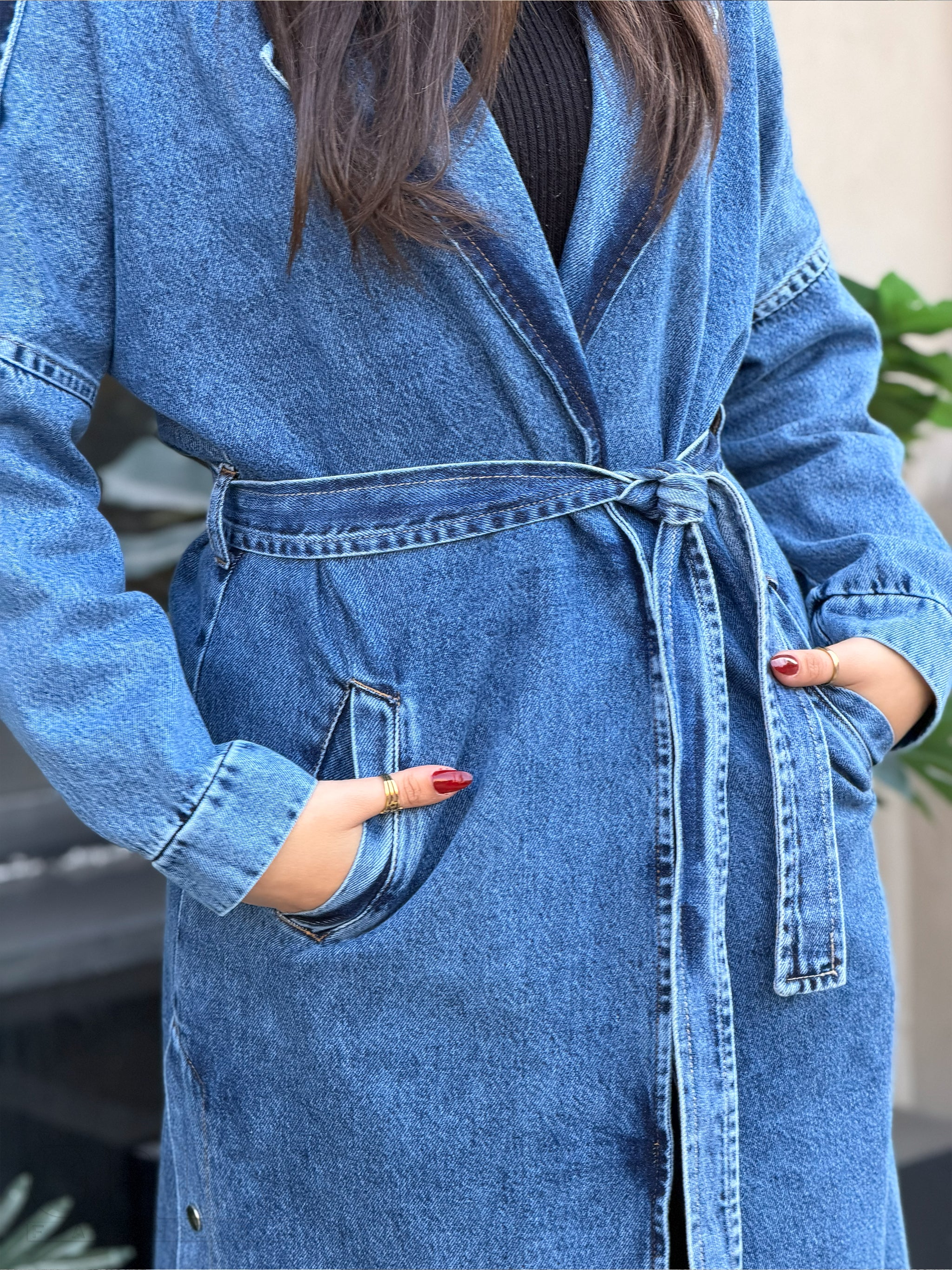 Blue Urban Trench Coat - Deep Blue