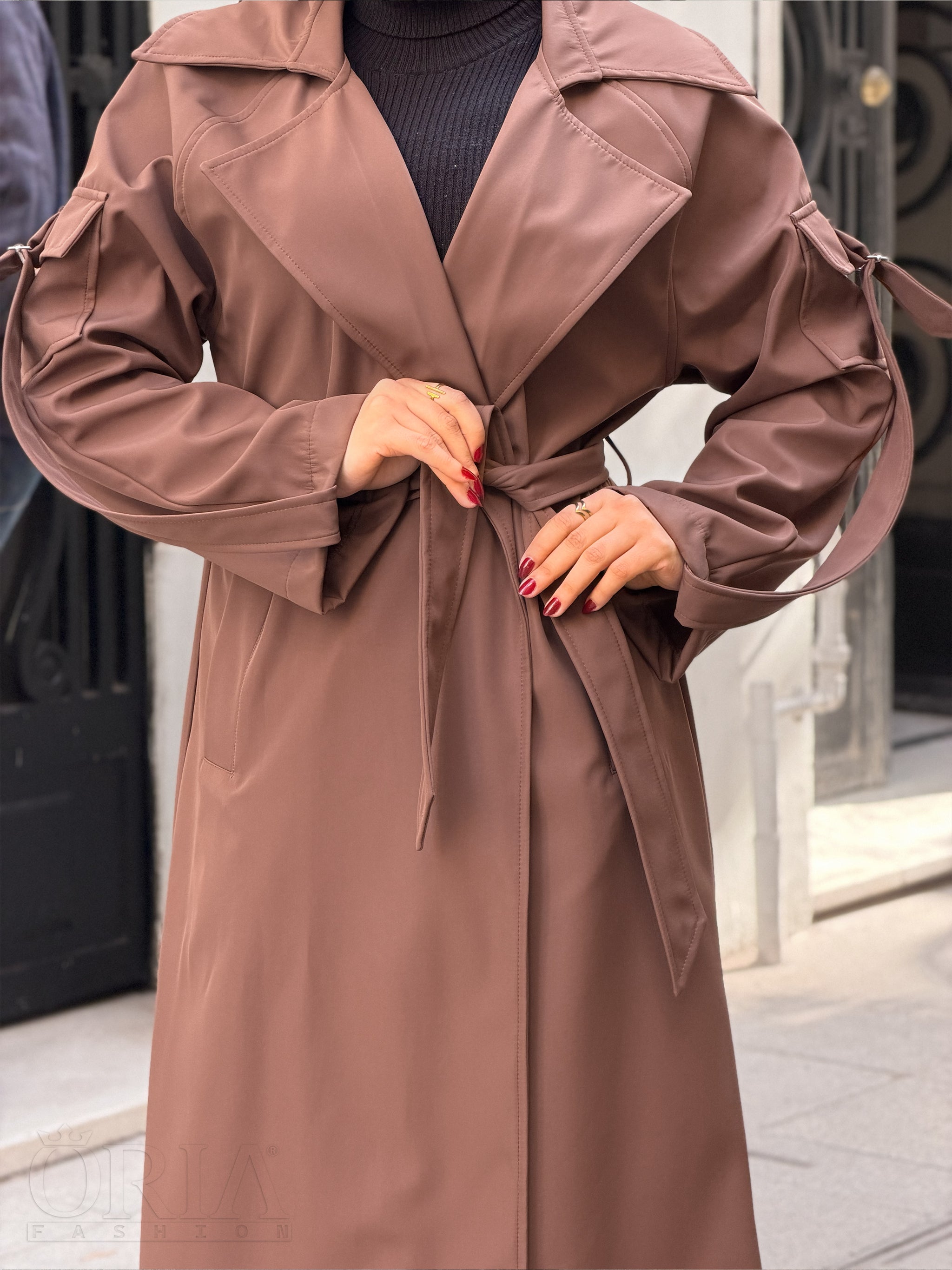 City Vibes Trench Coat - RoseGold