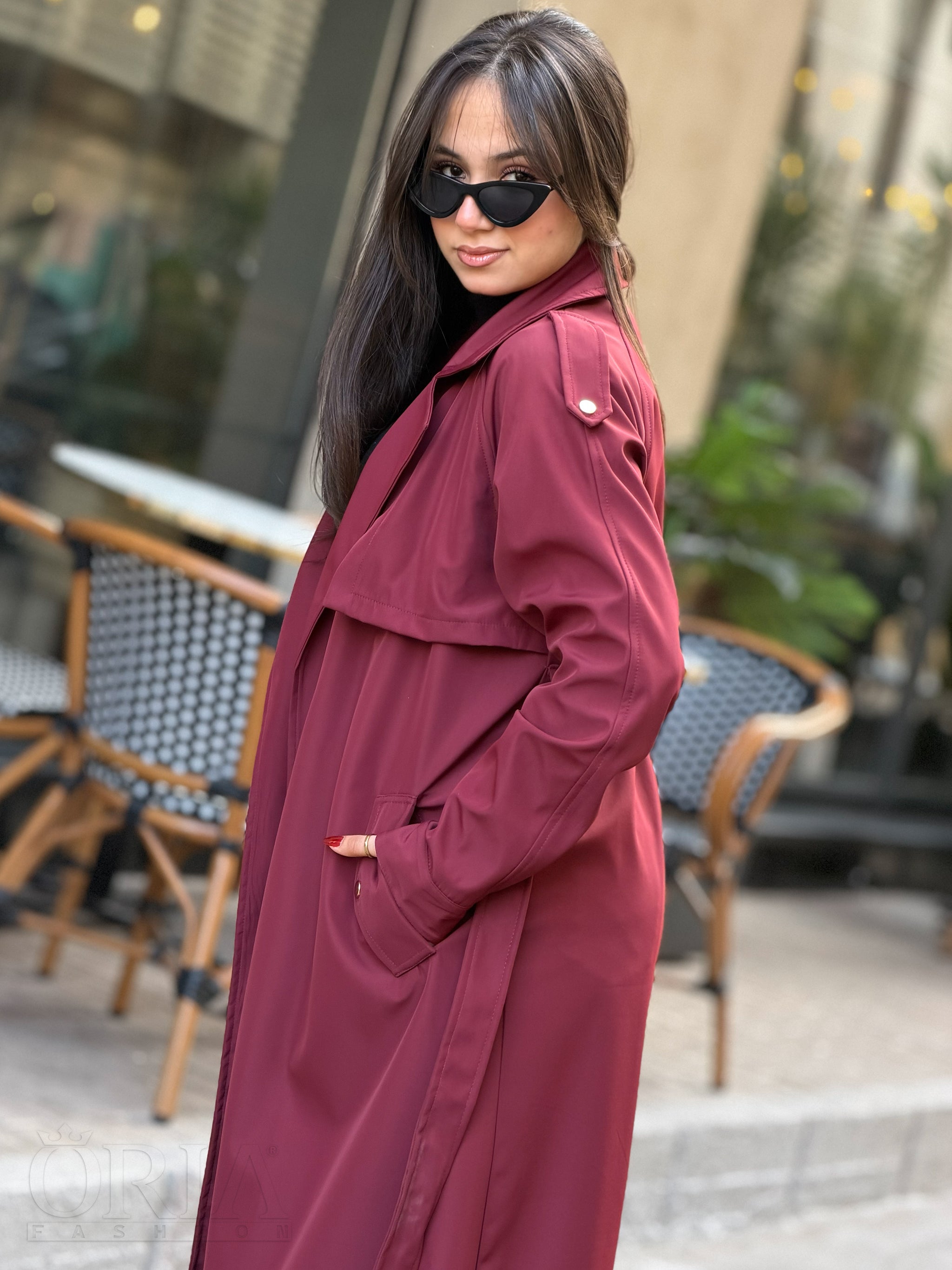 West Wind Trench Coat - Burgundy