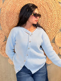 Modern Curved Cardigan - Baby Blue