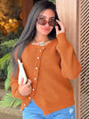 Modern Curved Cardigan - Orange