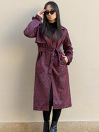 Prime Leopard Trench coat - Burgundy