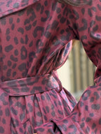 Prime Leopard Trench coat - Burgundy